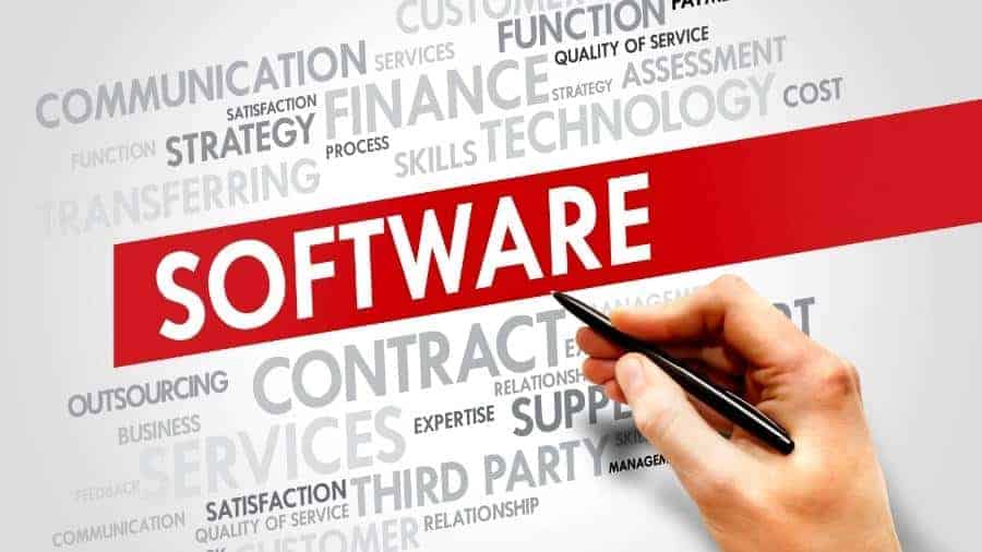 The word "Software" with related words like "Services," "Skills," and "Technology" surrounding it. 